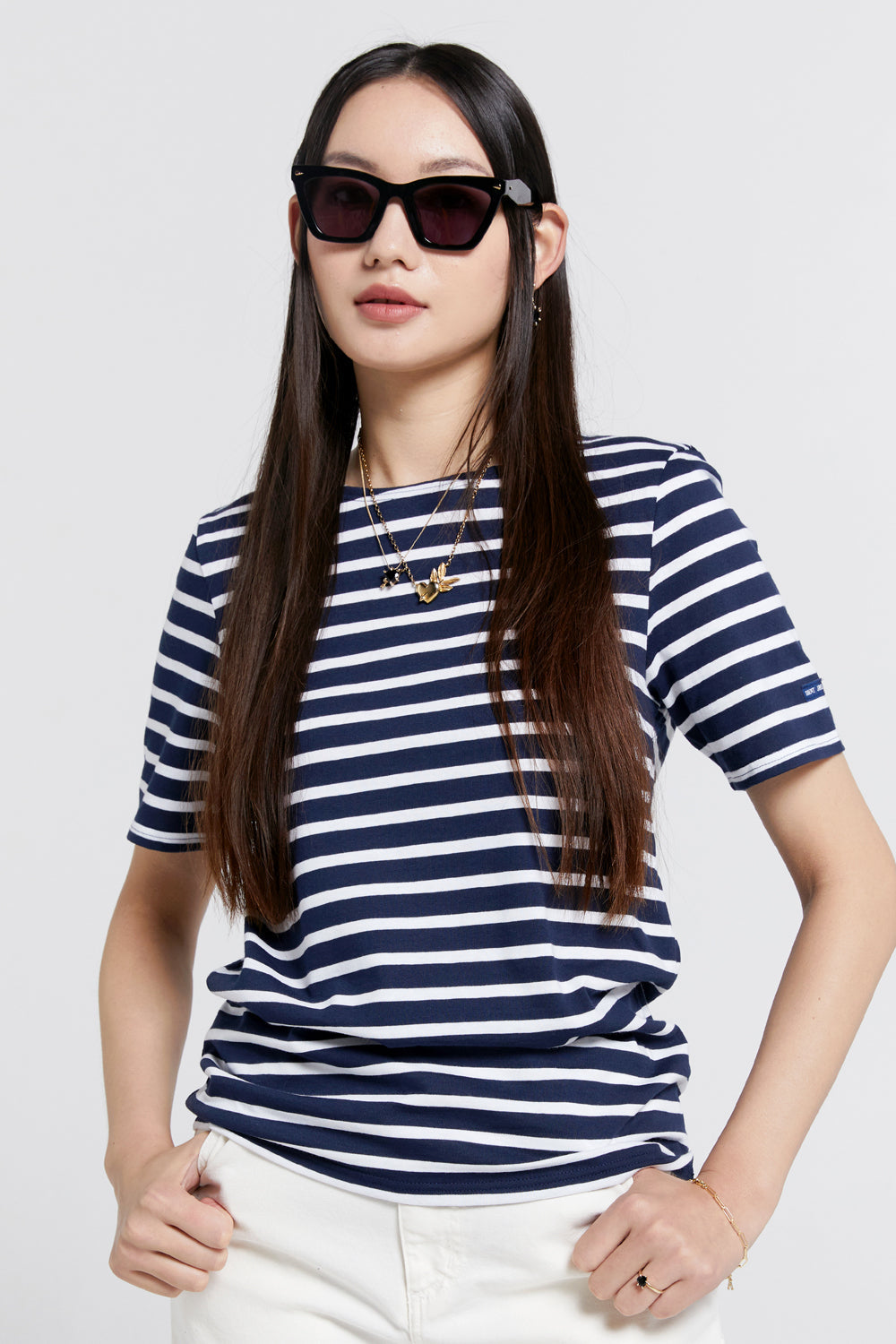 Levant Moderne Short Sleeve Striped Sailor Shirt