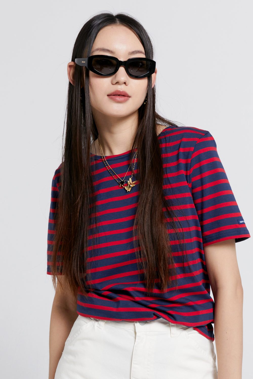 Levant Moderne Short Sleeve Striped Sailor Shirt