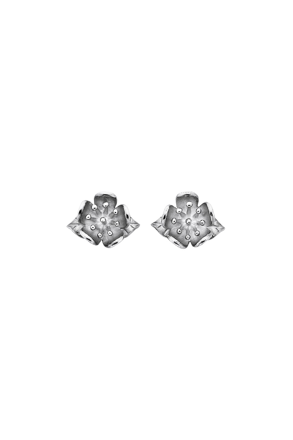 Single Flower Studs Silver