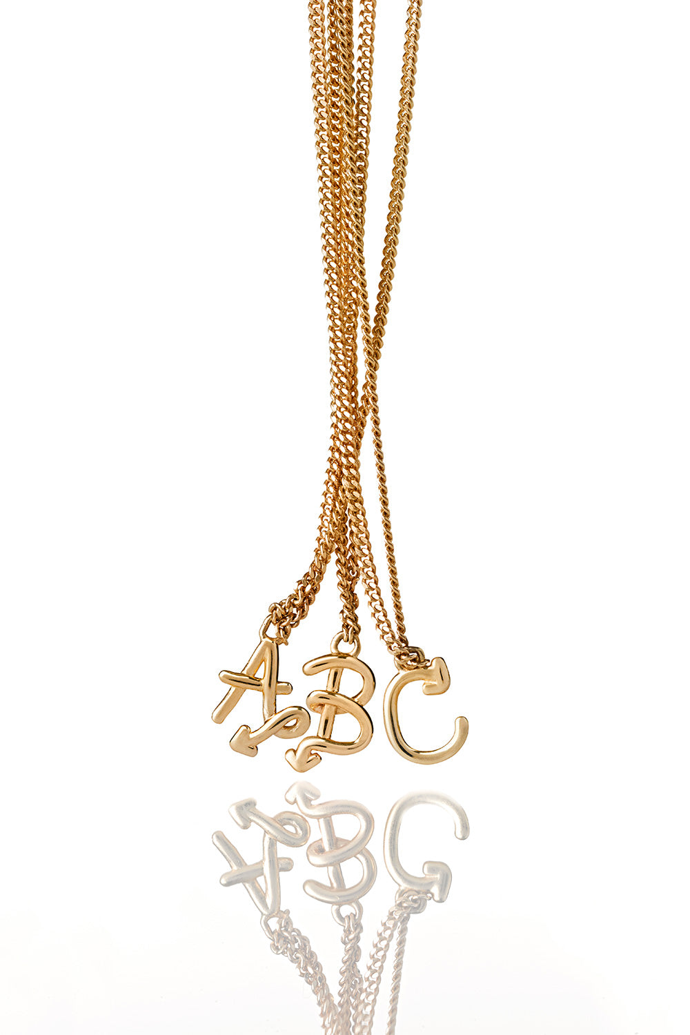 Single Initial Necklace Gold