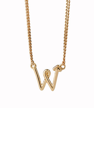 Single Initial Necklace Gold