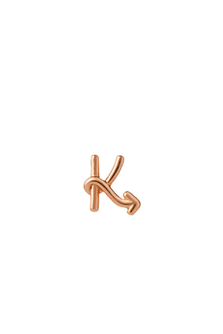 Single Initial Stud Rose Gold