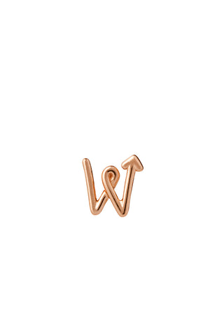 Single Initial Stud Rose Gold