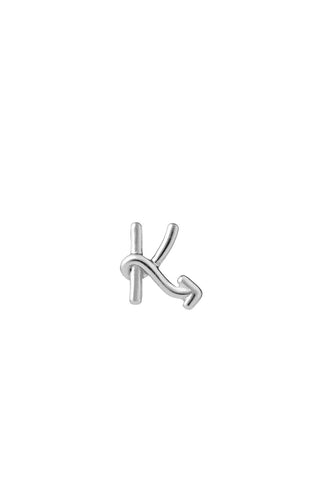 Single Initial Stud Silver