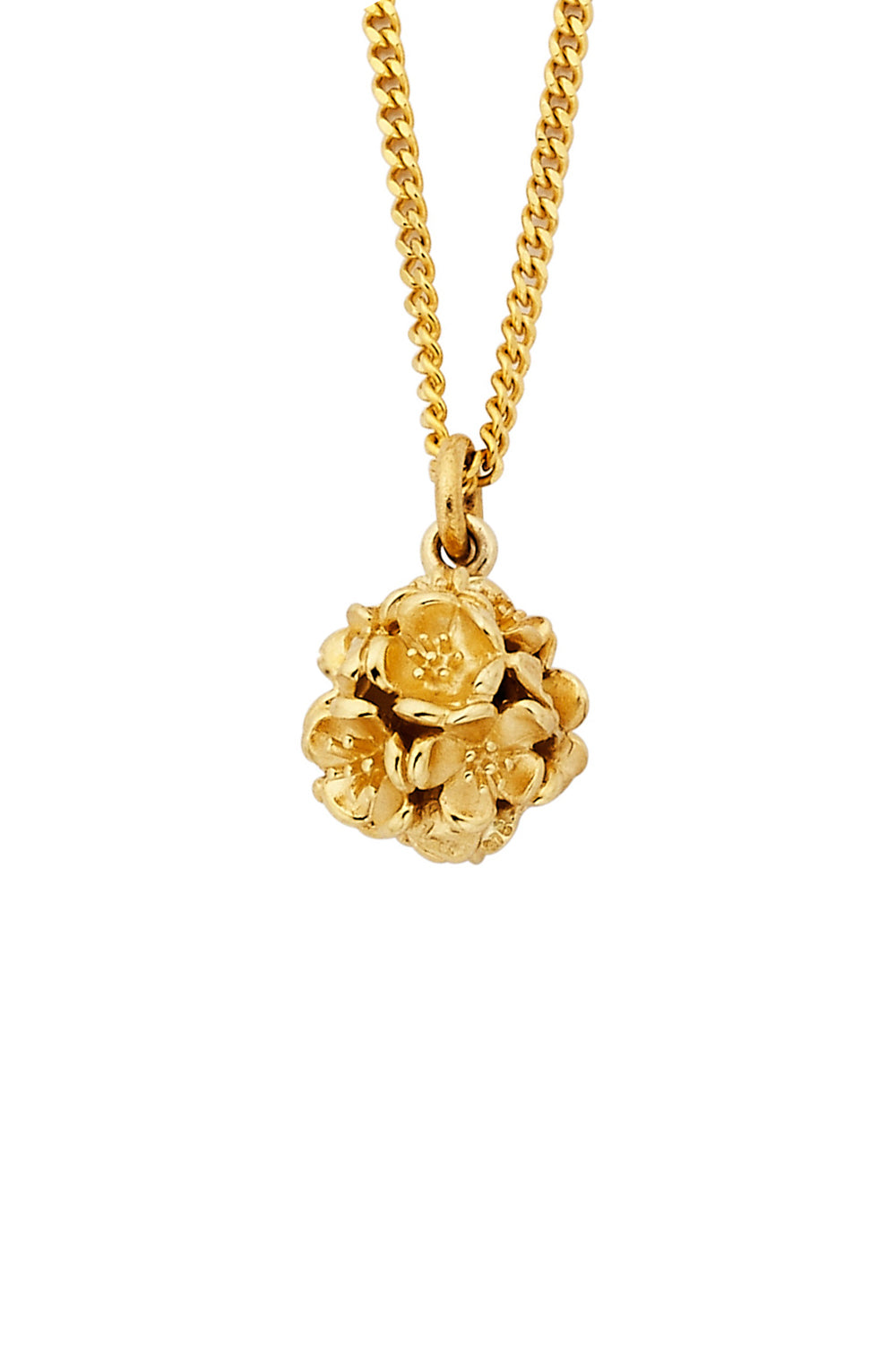 Small Flower Ball Pendant Gold