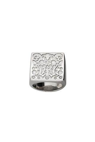 Square Filigree Ring Silver