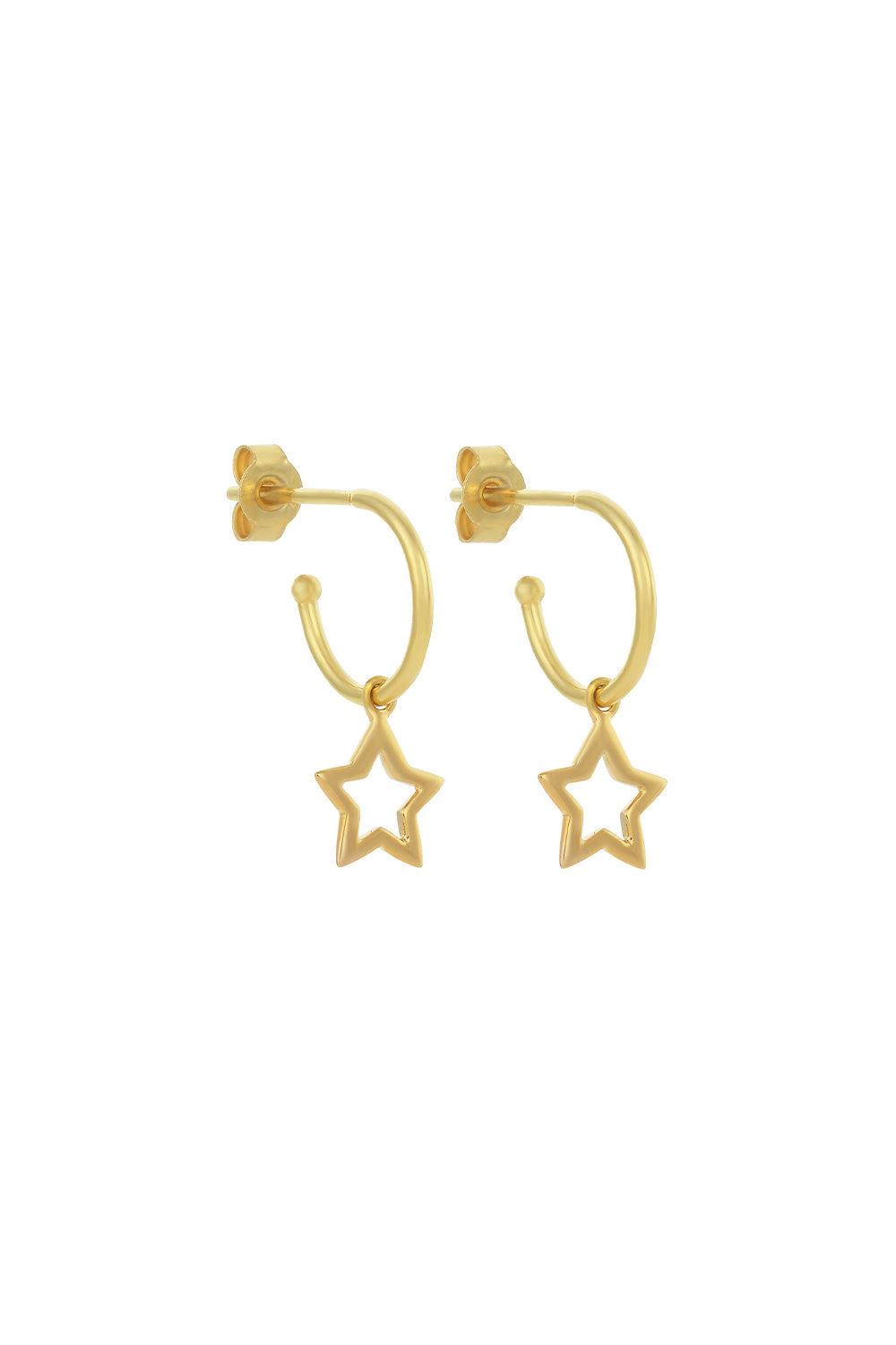 Star Hoop Earrings Gold