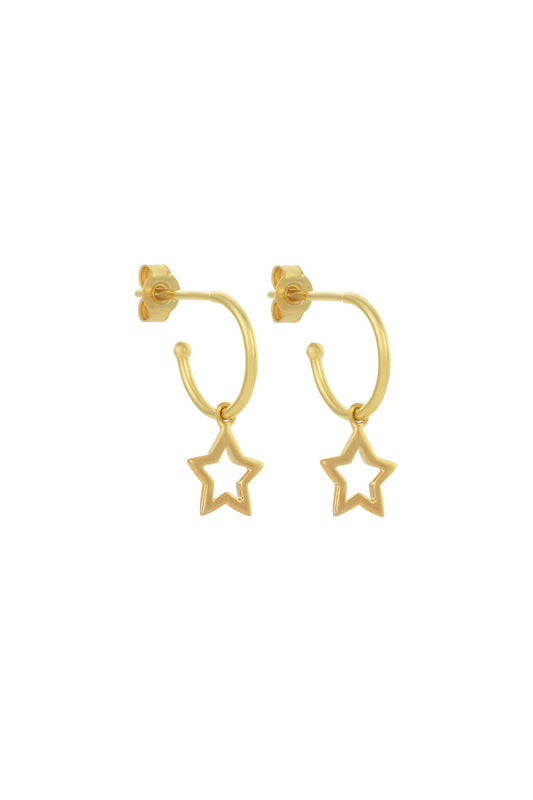 Star Hoop Earrings Gold