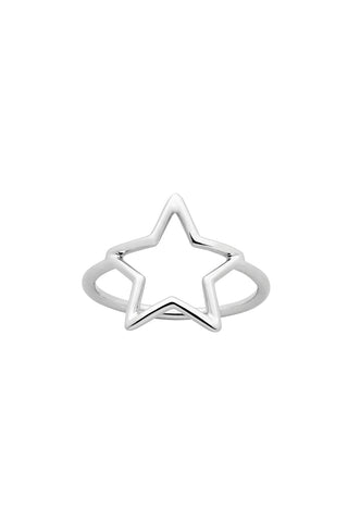 Star Outline Ring Silver