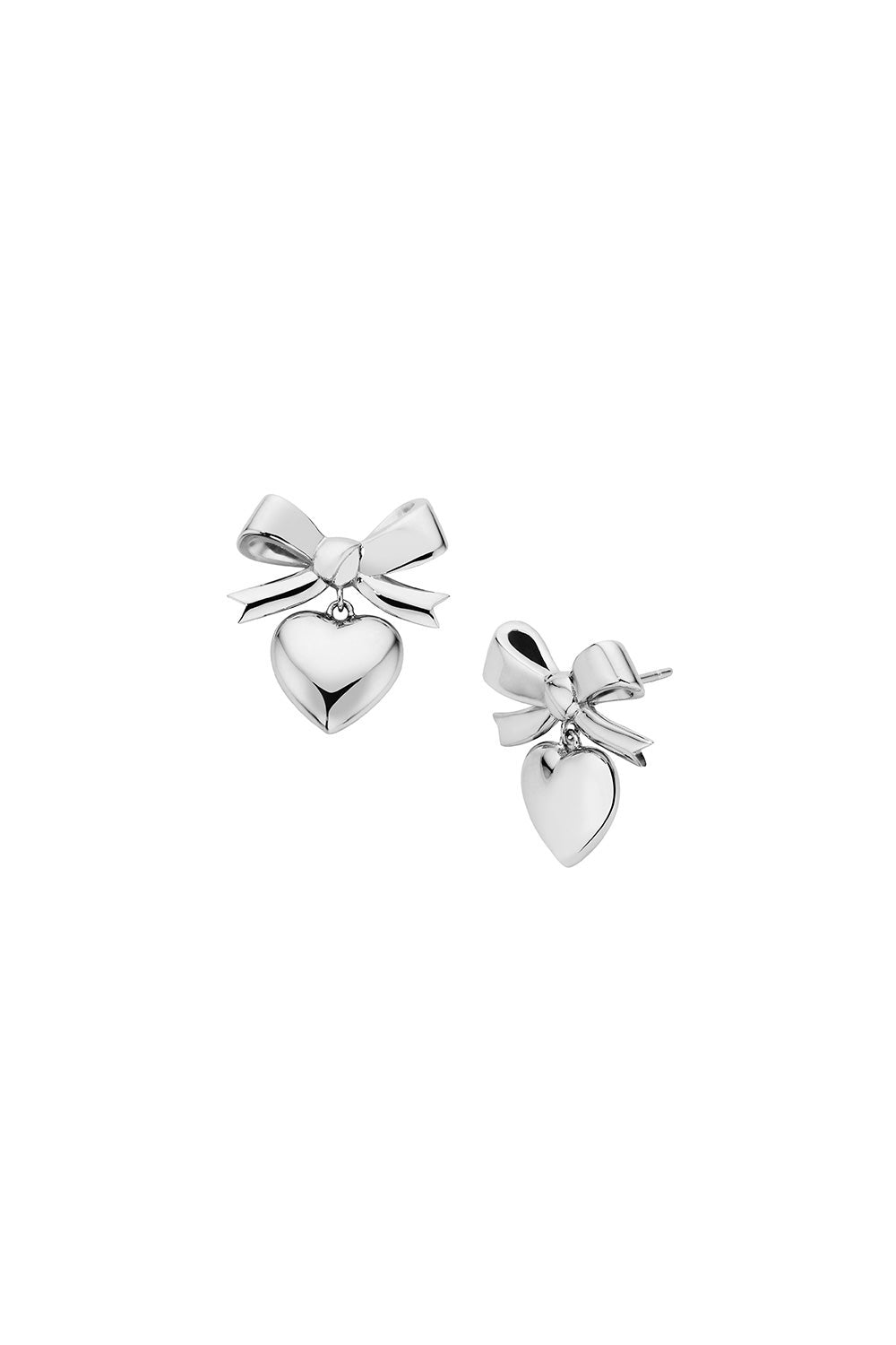 Superlove Bow Earrings Silver