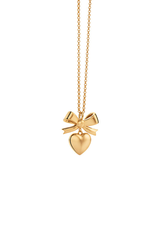 Superlove Bow Necklace Gold