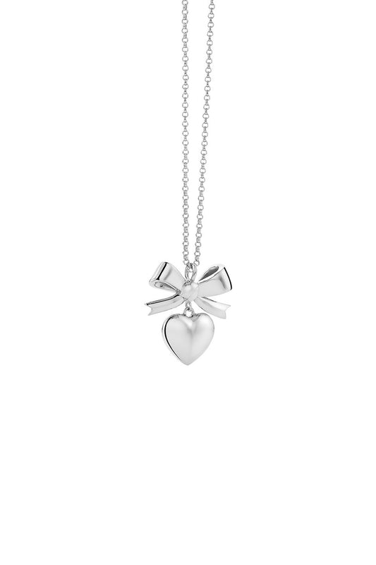 Superlove Bow Necklace Silver