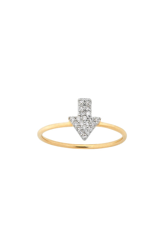 Diamond Superfine Arrow Ring, 9ct Gold, .13ct Diamond