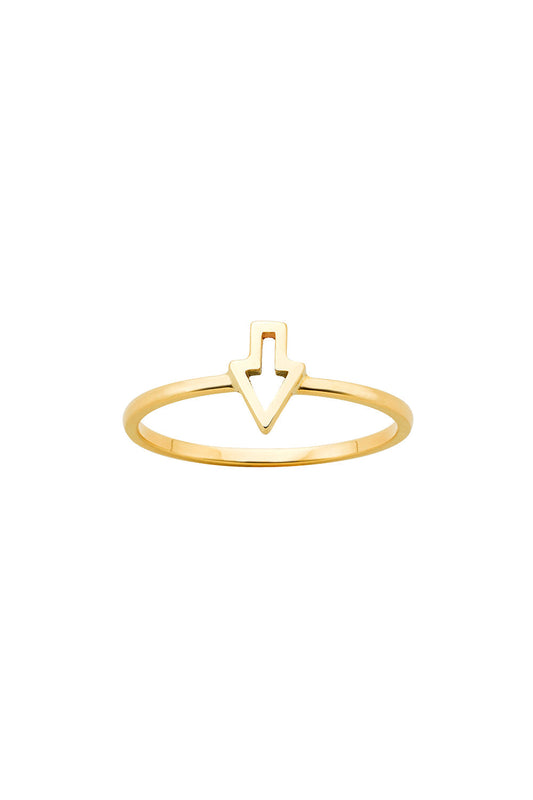 Superfine Runaway Arrow Ring Gold