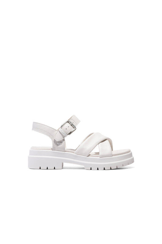 London Vibe Cross Strap Sandal White Full Grain