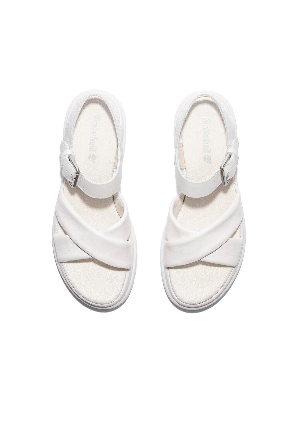 London Vibe Cross Strap Sandal White Full Grain