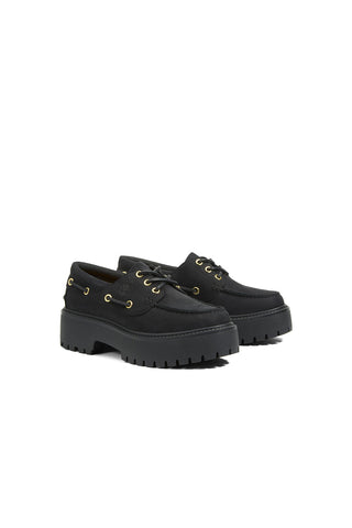 Stone Street 3-Eye Lug Boat Shoe Black