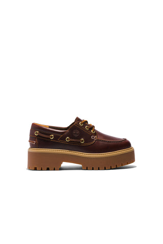 Stone Street 3-Eye Lug Boat Shoe Burgundy Full Grain