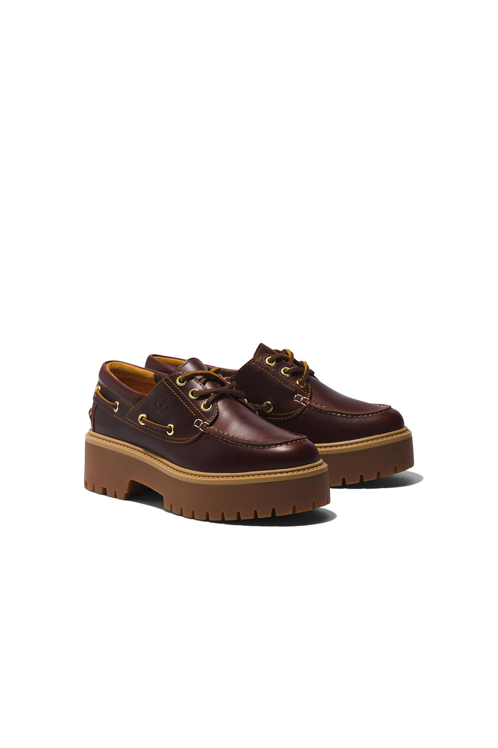 Stone Street 3-Eye Lug Boat Shoe Burgundy Full Grain