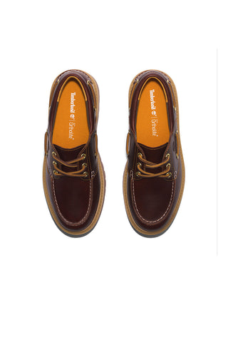 Stone Street 3-Eye Lug Boat Shoe Burgundy Full Grain