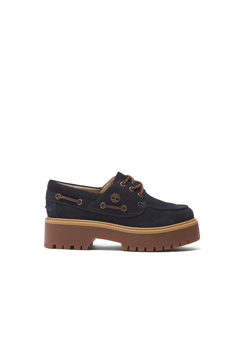 Stone Street 3-Eye Lug Boat Shoe Dark Blue Suede