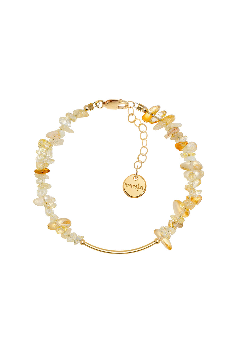 Vania Gemstone Chip Bracelet with Gold-Filled Bar