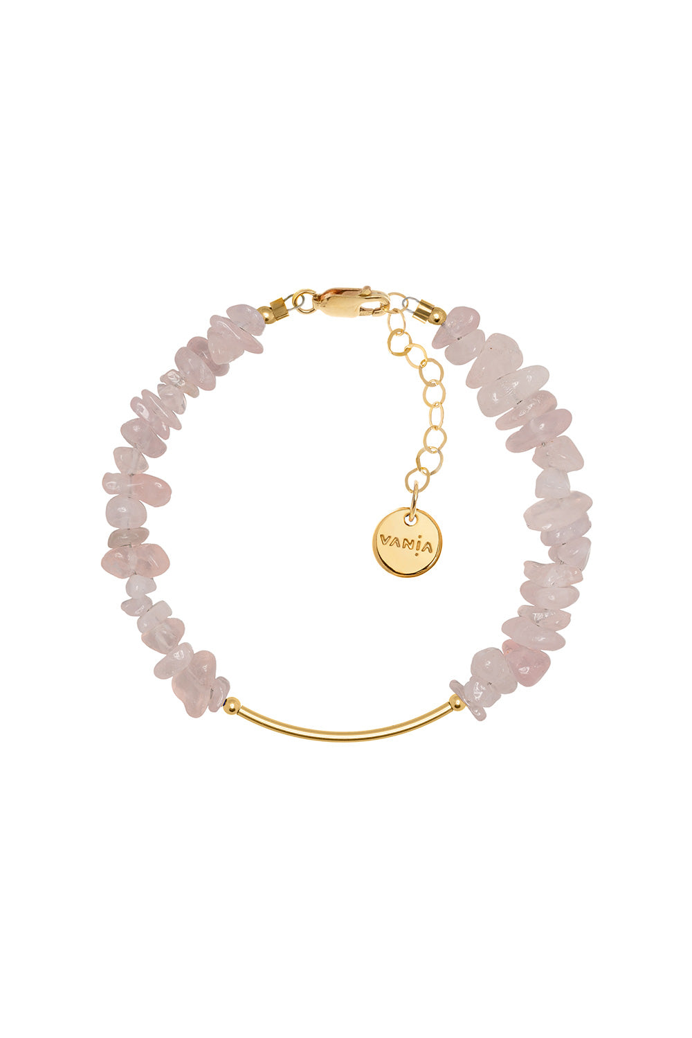 Vania Gemstone Chip Bracelet with Gold-Filled Bar