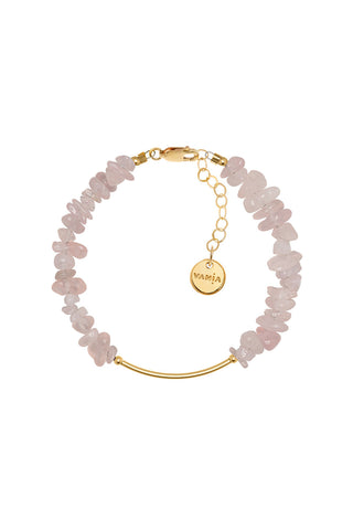 Vania Gemstone Chip Bracelet with Gold-Filled Bar