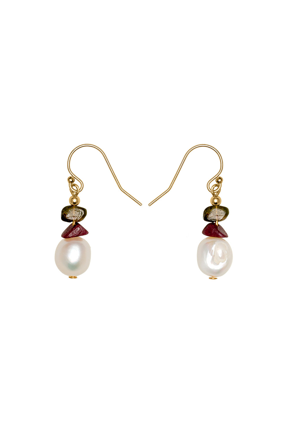 Vania Gemstone Chip Earring with Gold-Filled Bar Hook