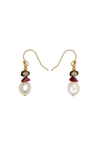 Vania Gemstone Chip Earring with Gold-Filled Bar Hook