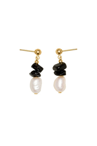 Vania Gemstone Chip Earring with Gold-Filled Bar Stud