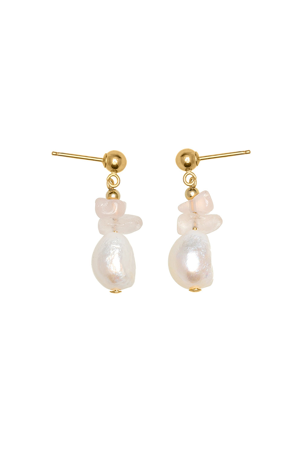 Vania Gemstone Chip Earring with Gold-Filled Bar Stud