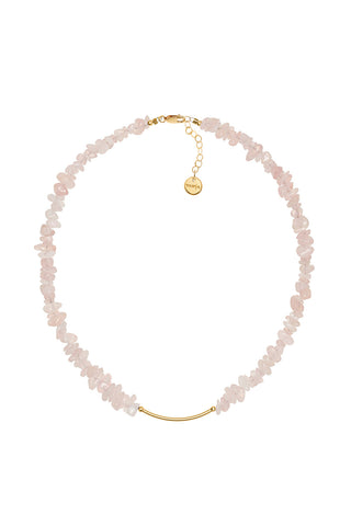 Gemstone Chip Necklace with Gold-Filled Bar