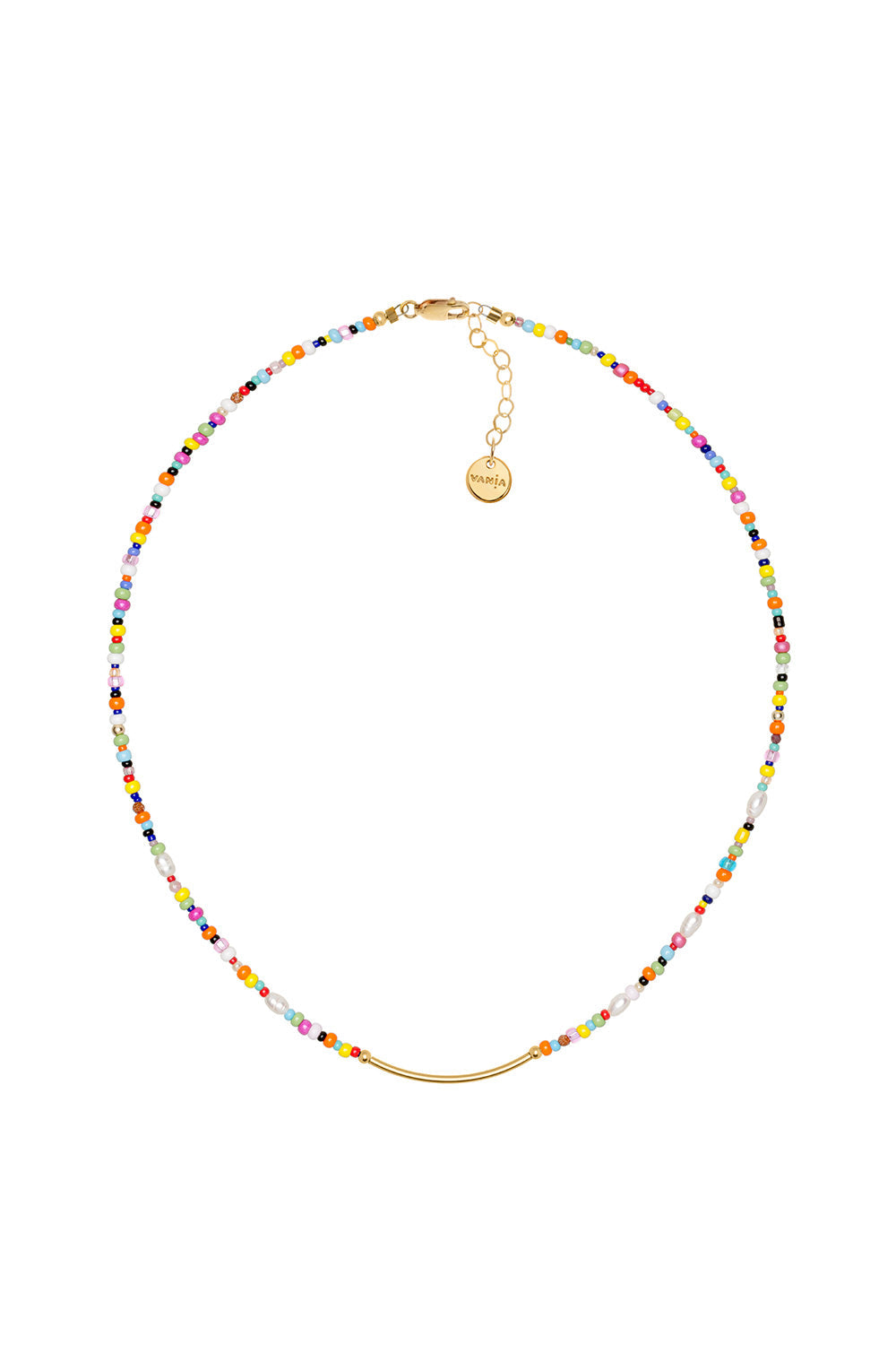 Vania Love Bead Necklace with Gold-Filled Bar