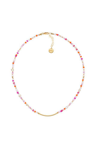 Vania Love Bead Necklace with Gold-Filled Bar