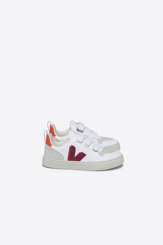 Juniors' V-10 Velcro White/Marsala/Orange Fluo