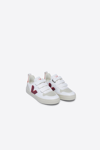 Juniors' V-10 Velcro White/Marsala/Orange Fluo