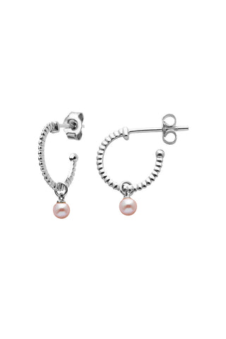 Wisdom Pearl Hoops Silver