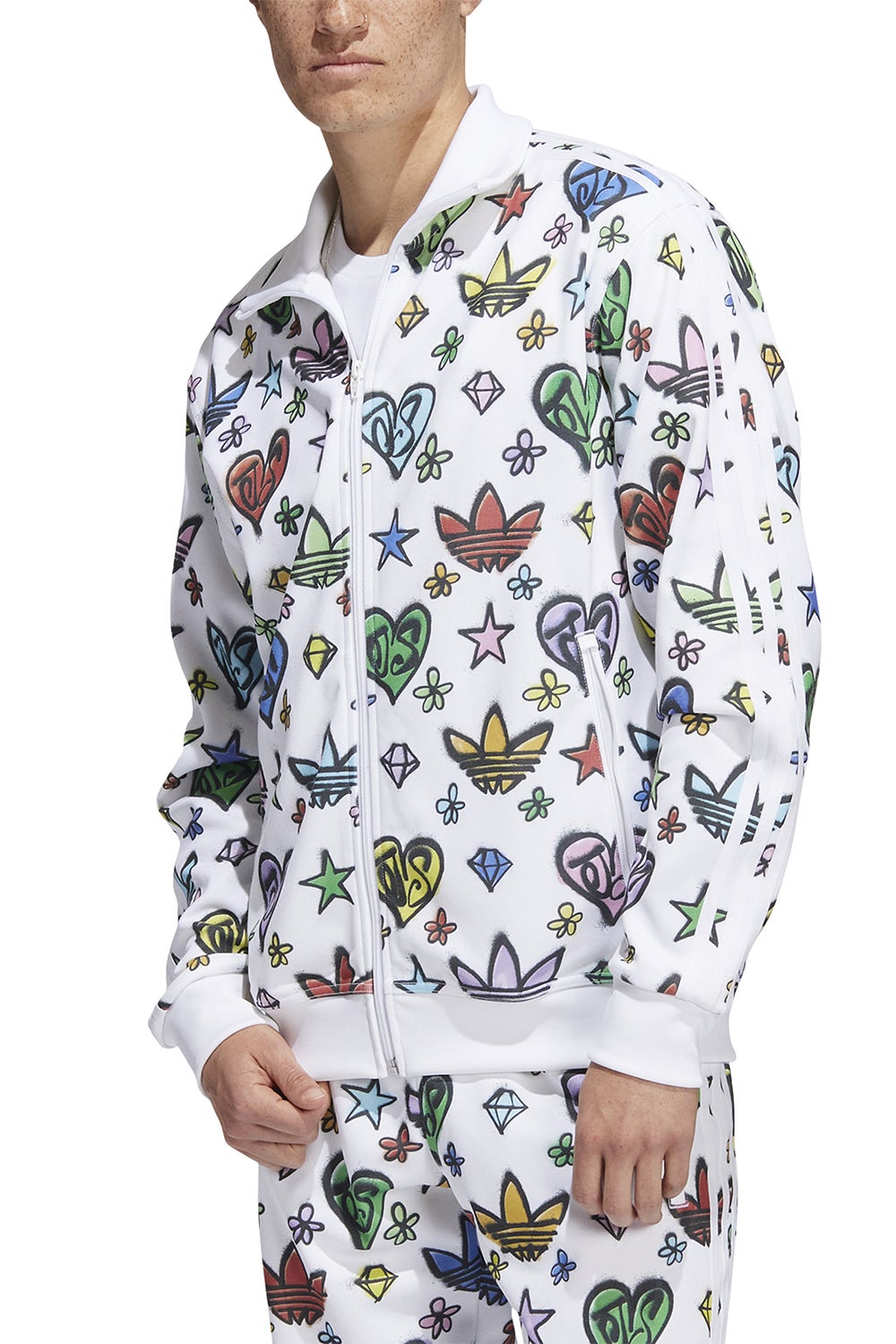 Adidas X Jeremy Scott Monogram Firebird Track Top White | Karen Walker