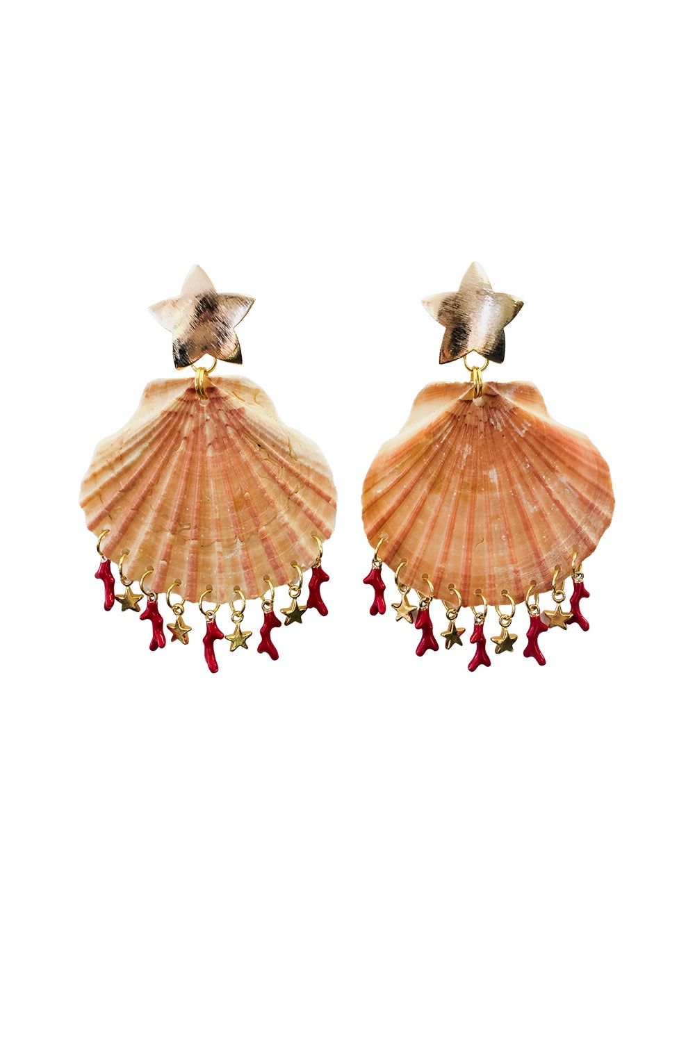 coral shell earrings