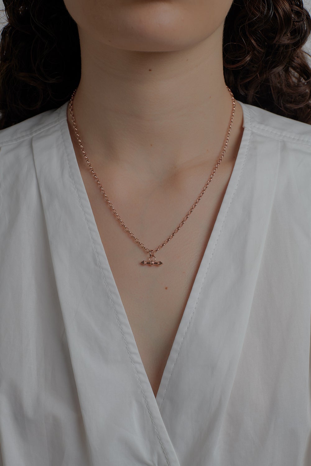 Rose gold deals fob necklace