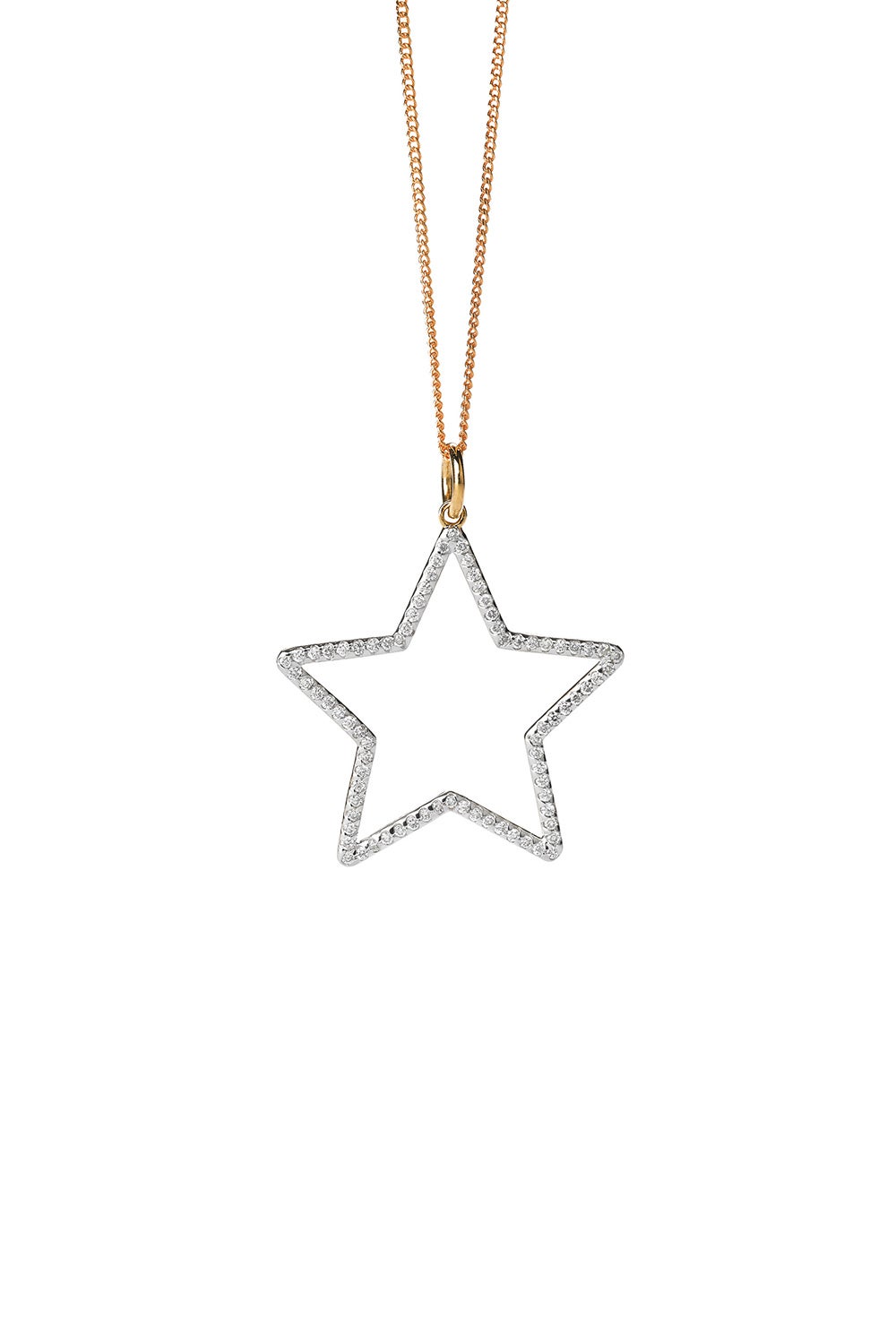 gold star necklace with diamonds