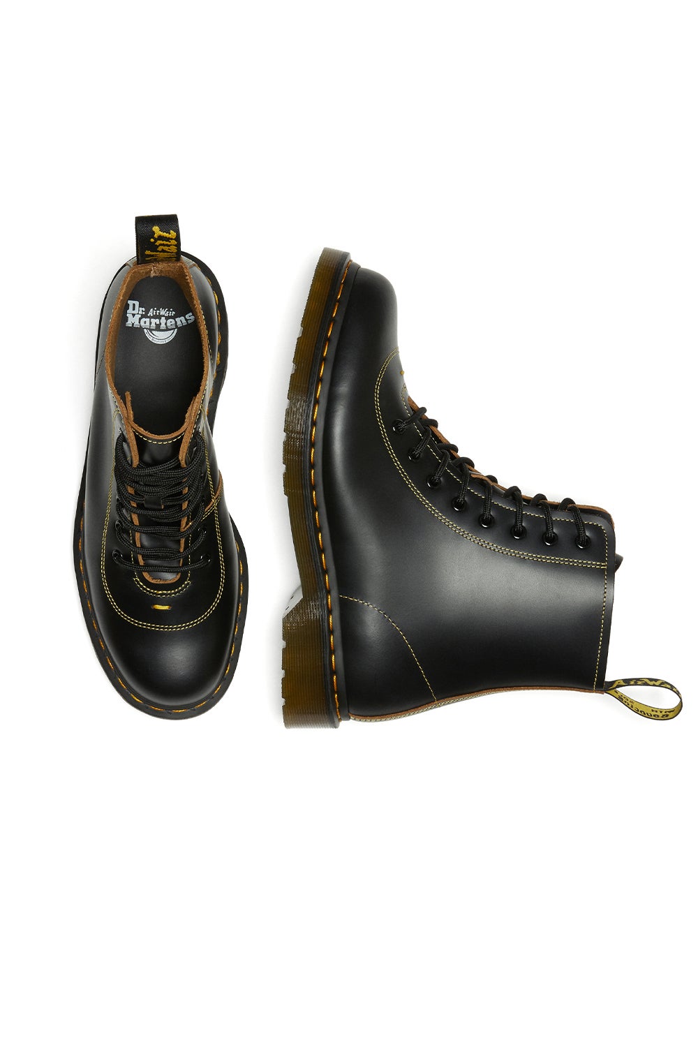 dr martens navy & green 8 eye tartan canvas boots