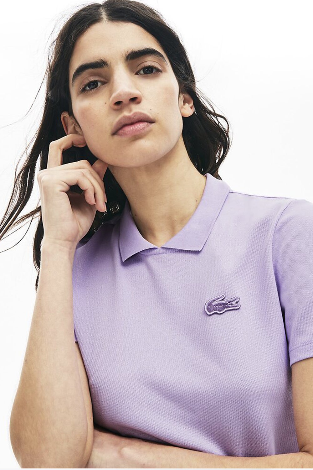 black and purple lacoste shirt