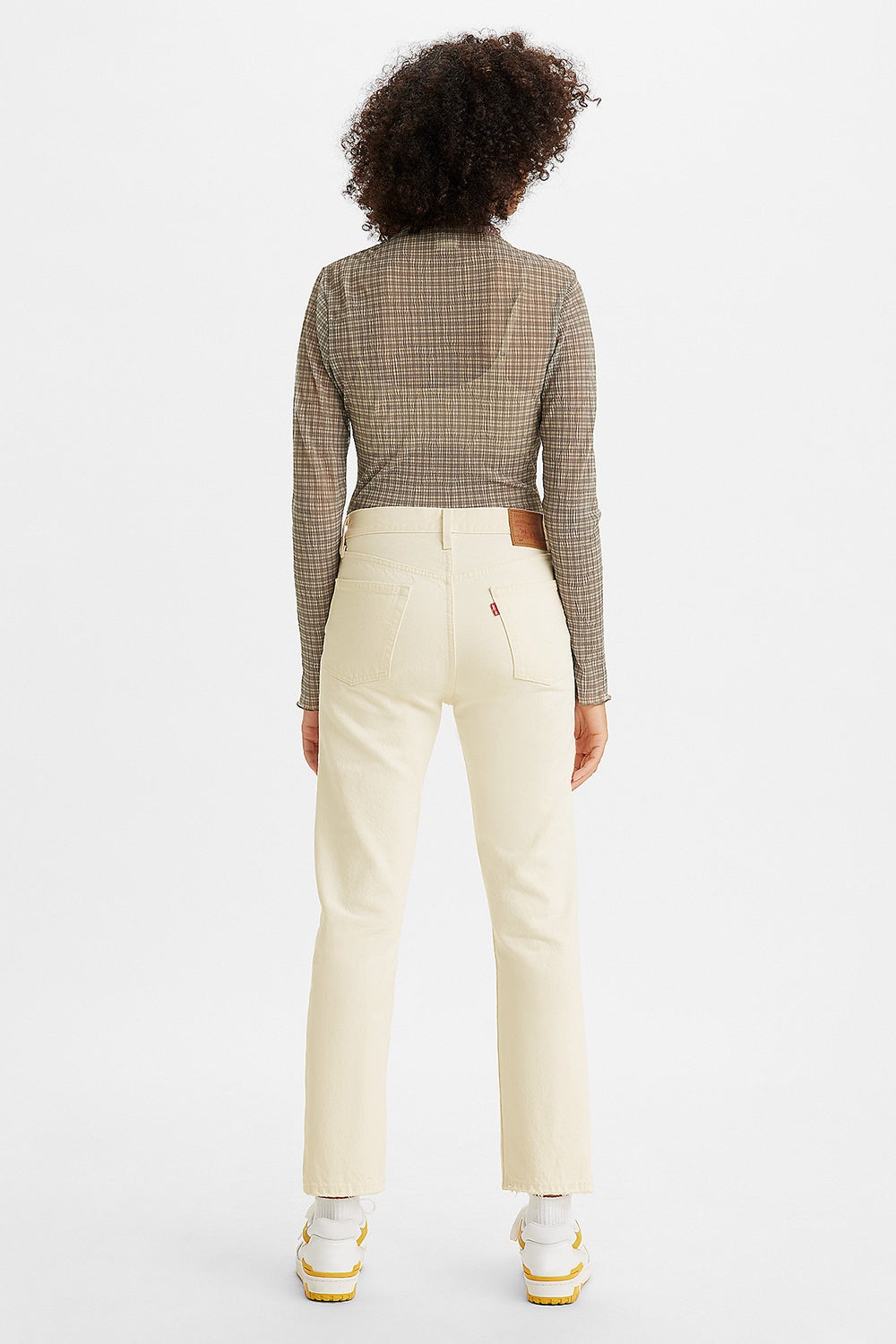 Levi's 501 crop white best sale