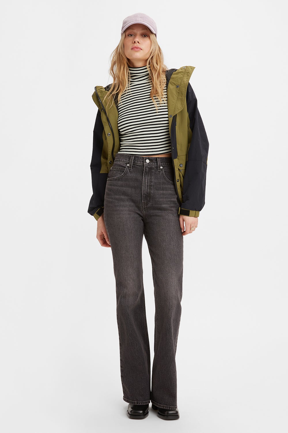 Levi's 70s High Flare Jeans Black Worn In | Karen Walker