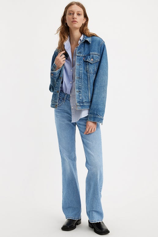 Levi's Middy Flare Jeans In Patches Medium Wash | Karen Walker