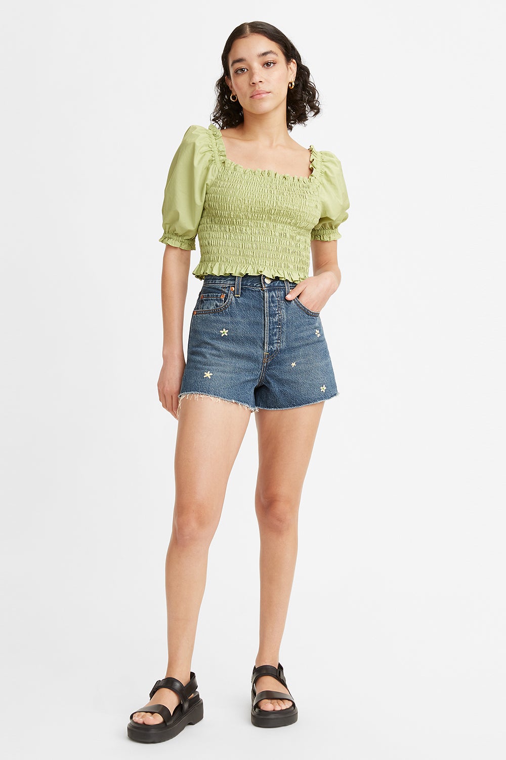 levi's ribcage high waisted shorts