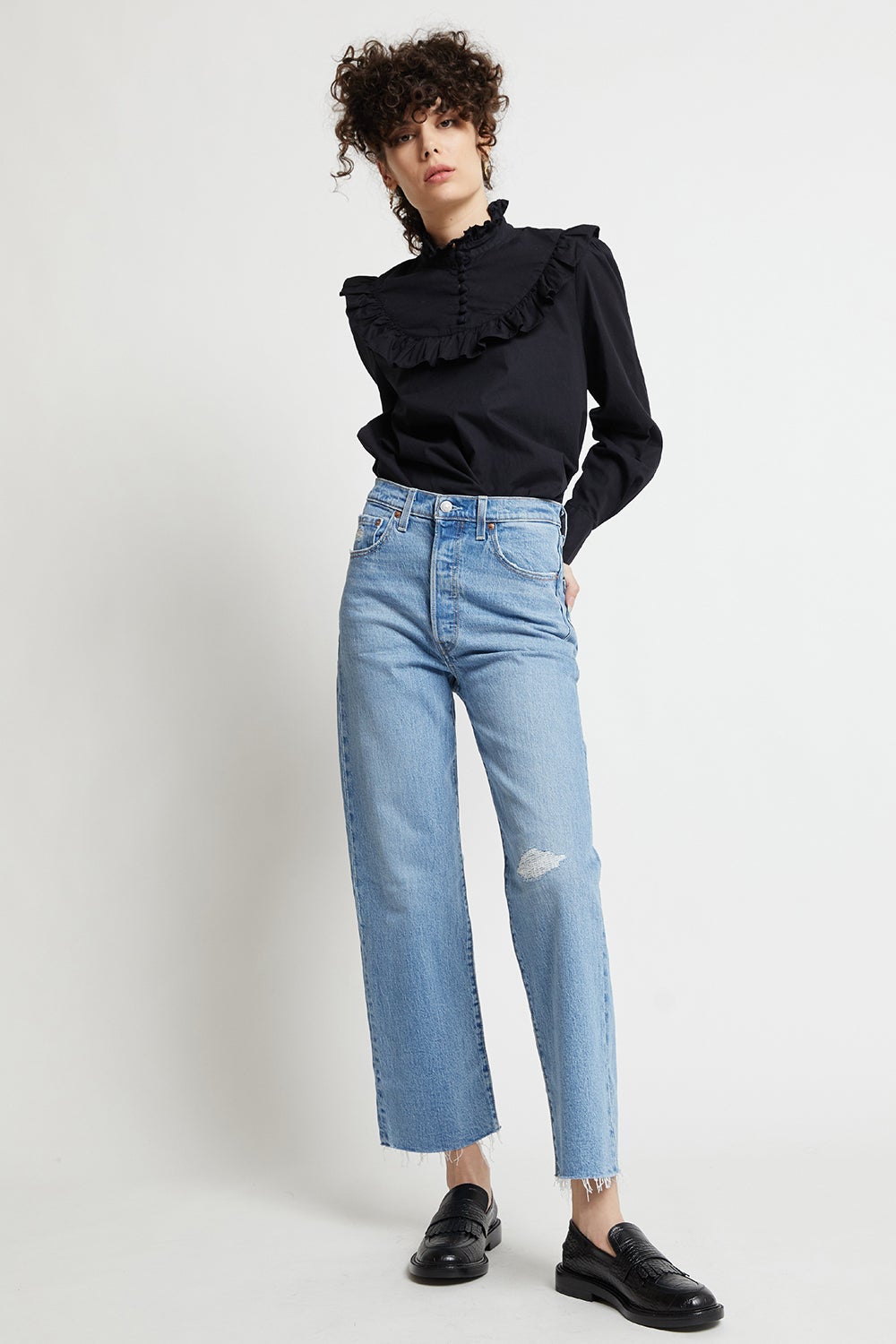 ribcage straight ankle jeans tango