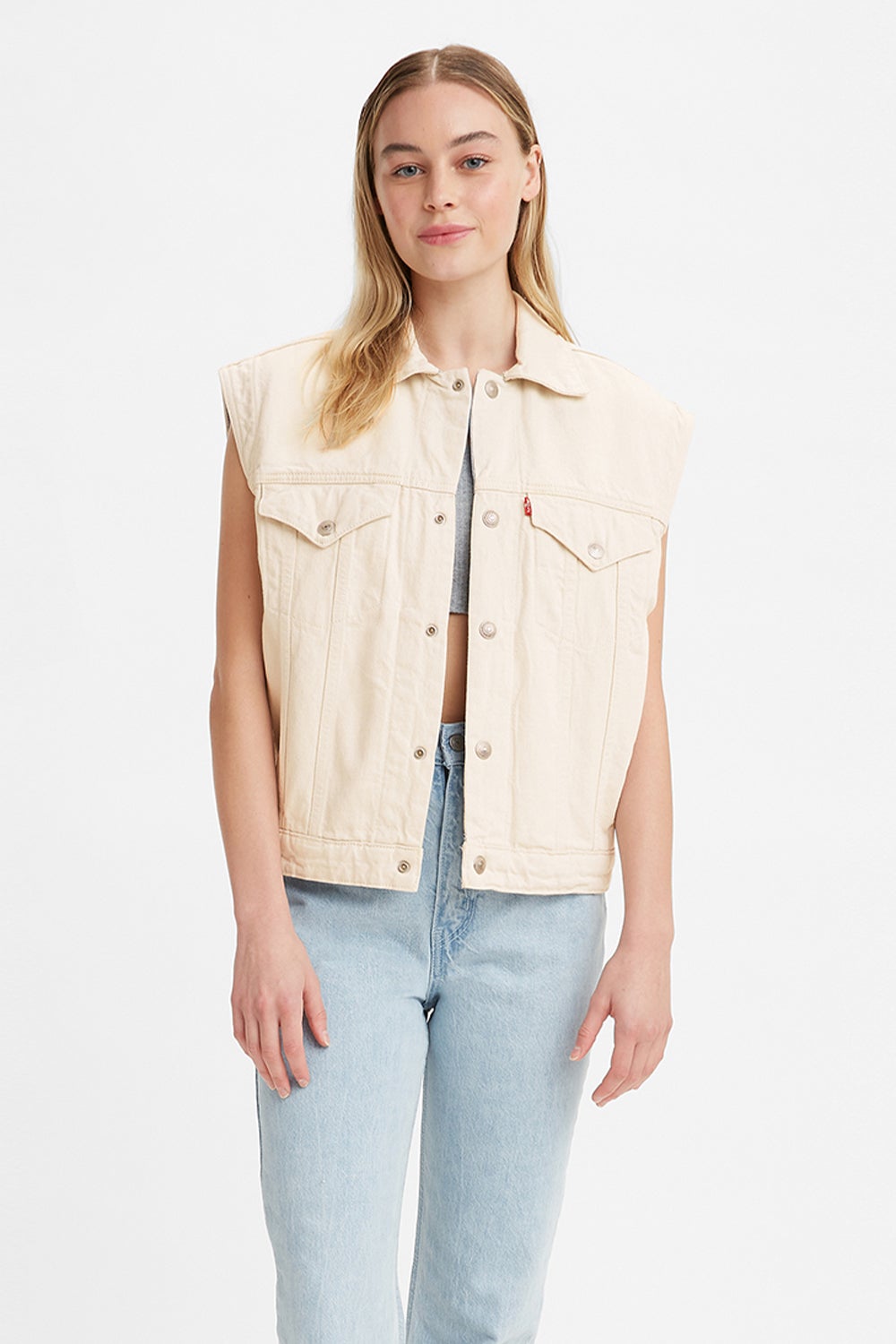 Levi's jean vest womens online